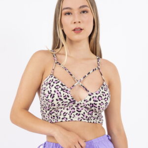 Bralette Animal Print lila