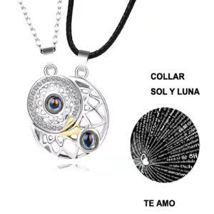 Collar sol y luna magnéticos amor